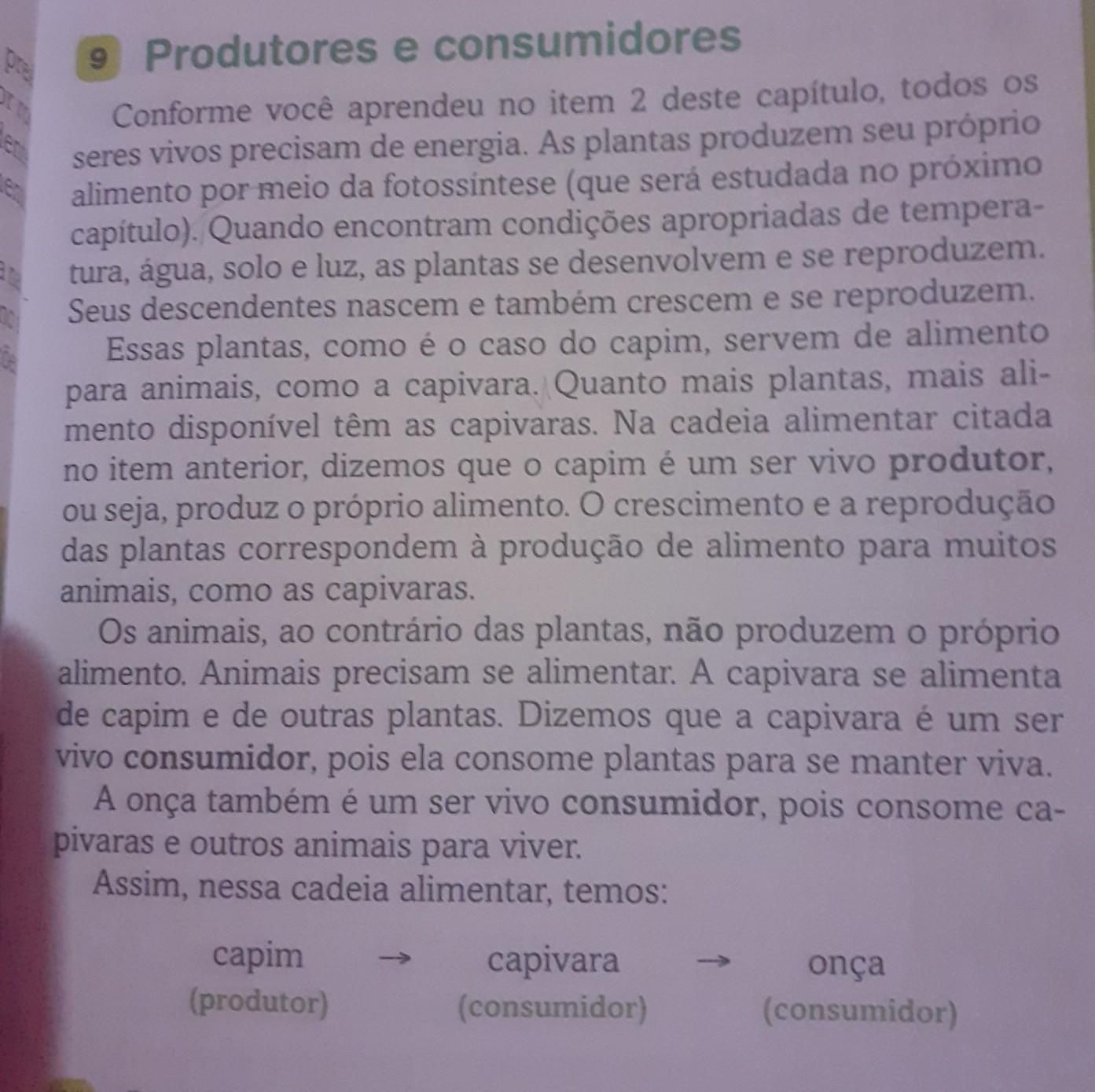 resuma o texto produtores e consumidores, por favor alguém