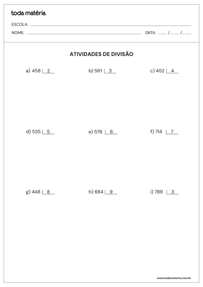 Contas de dividir.