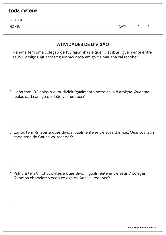 Contas de dividir.
