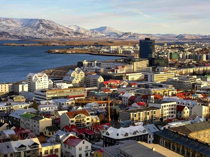 Visão aérea de Reykjavik